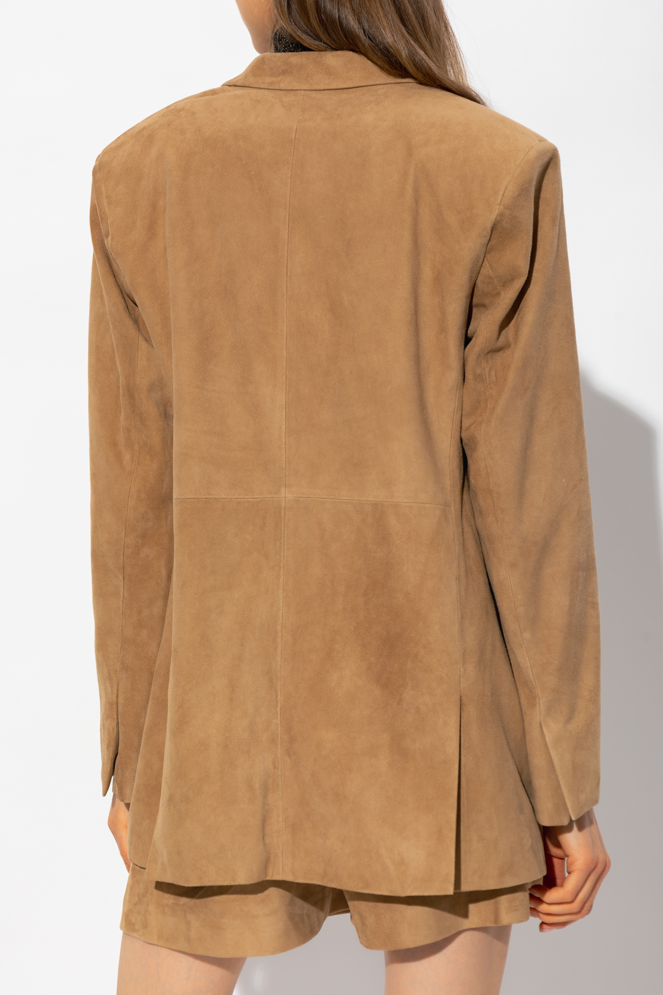 Ally Dot T-shirt - Brown Suede blazer Fabiana Filippi